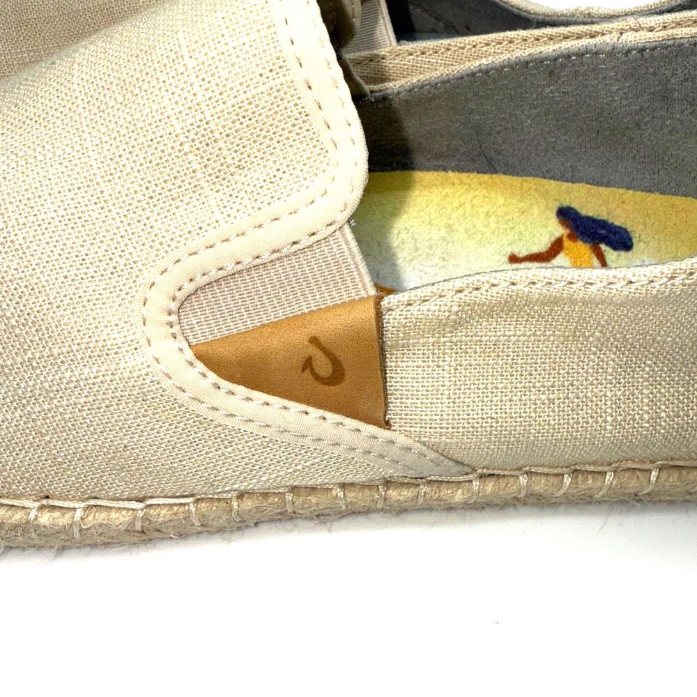 OluKai Kaula Pa'a Kapa Espadrille Loafer - Natural 40/10 - Picture 8 of 10